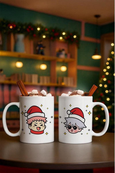 Anime Merry Christmas Gojo And Yuji Kupa Bardak Seti Anime Merry Christmas Gojo And Yuji Kupa Bardak Seti