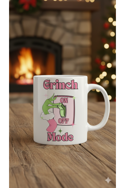 Grinch On Off Mode Yılbaşı Kupa Bardak Grinch On Off Mode Yılbaşı Kupa Bardak