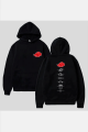 Akatsuki Bulut Ön-Arka Siyah Kapşonlu Sweatshirt