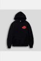 Akatsuki Bulut Ön-Arka Siyah Kapşonlu Sweatshirt