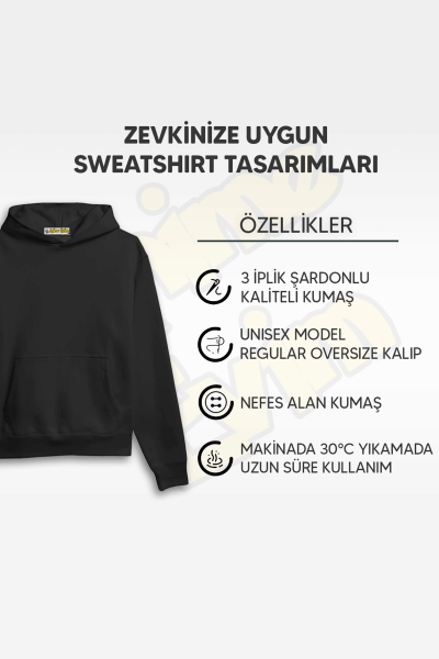 Akatsuki Bulut Ön-Arka Siyah Kapşonlu Sweatshirt