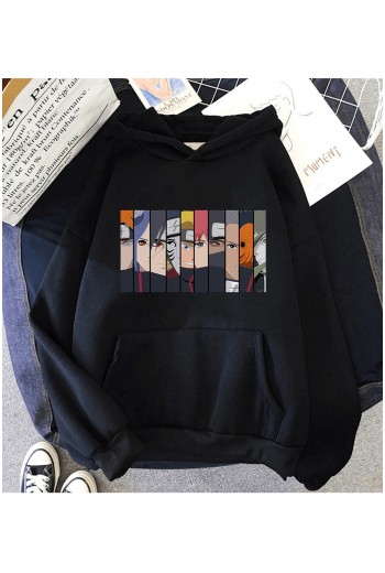 Anime Akatsuki Kolaj Kapşonlu Sweatshirt