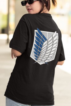 Anime Attack On Titan Ön - Arka Baskılı Tişört