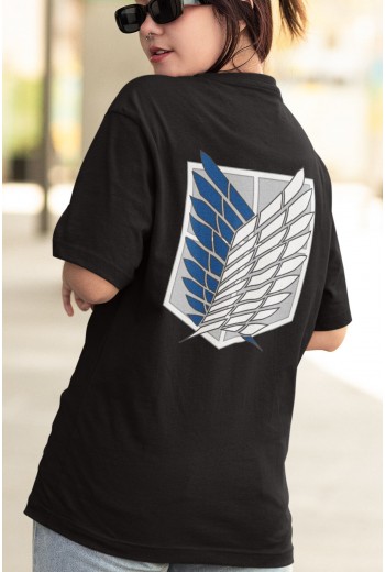 Anime Attack On Titan Ön - Arka Baskılı Tişört