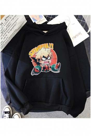 Anime Bakugou Shineee! Kapşonlu Sweatshirt