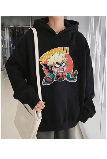 Anime Bakugou Shineee! Kapşonlu Sweatshirt