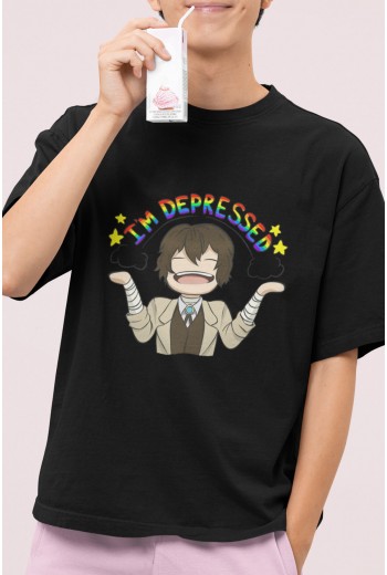 Anime Dazai Depressed Tişört