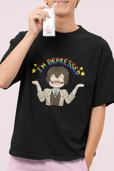 Anime Dazai Depressed Tişört