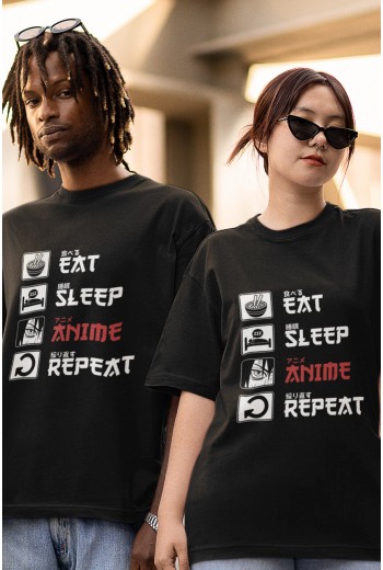 Anime Eat Sleep Anime Tişört Anime Eat Sleep Anime Tişört