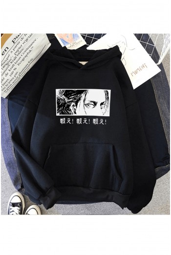 Anime Eren Eyes Kapşonlu Sweatshirt