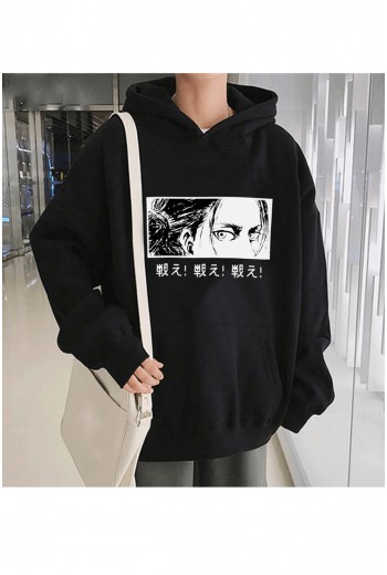 Anime Eren Eyes Kapşonlu Sweatshirt