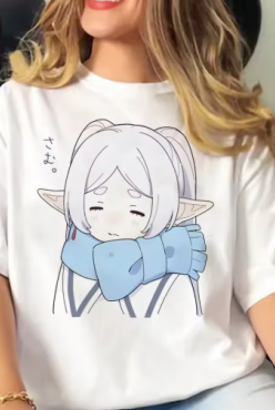 Anime Frieren Beyaz T-shirt Anime Frieren Beyaz T-shirt