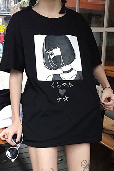 Anime Girl Masekeli Harajuku T-shirt