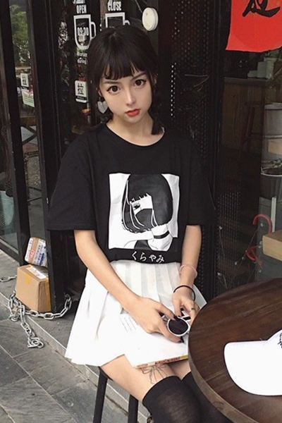 Anime Girl Masekeli Harajuku T-shirt
