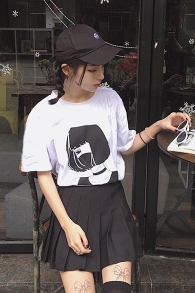 Anime Girl Masekeli Harajuku T-shirt