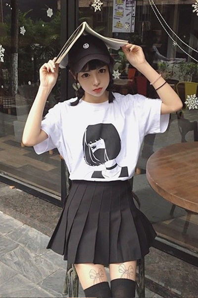 Anime Girl Masekeli Harajuku T-shirt