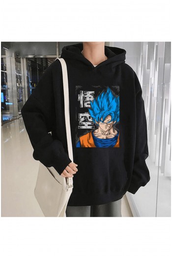 Anime Goku Blue Kapşonlu Sweatshirt Anime Goku Blue Kapşonlu Sweatshirt