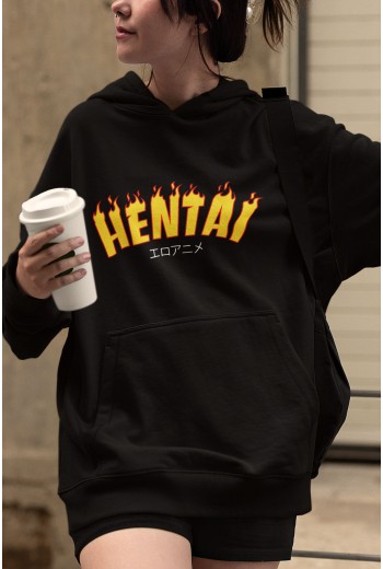Anime Hentai Yazılı Kapşonlu Sweatshirt Anime Hentai Yazılı Kapşonlu Sweatshirt