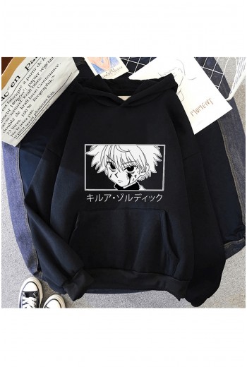 Anime Hunter x Hunter Killua Face Kapşonlu Sweatshirt