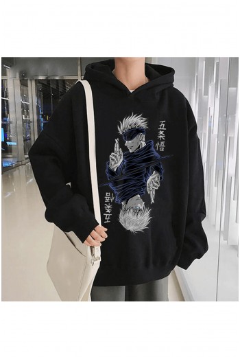 Anime Jujutsu Kaisen Gojo Kapşonlu Sweatshirt Anime Jujutsu Kaisen Gojo Kapşonlu Sweatshirt