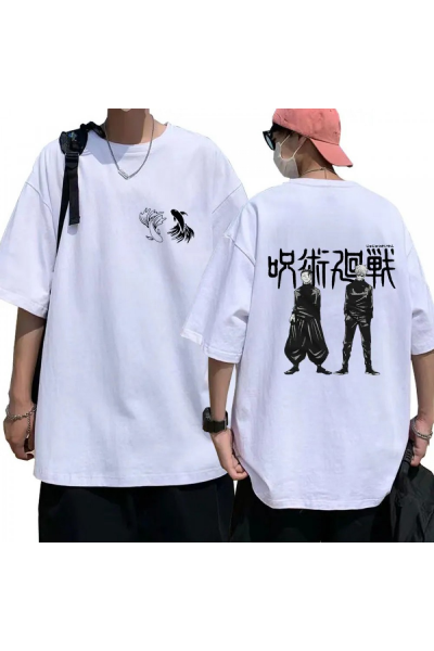 Anime Jujutsu Kaisen Satosugu Ön Arka Baskılı T-shirt