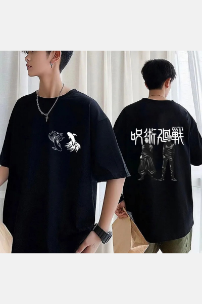 Anime Jujutsu Kaisen Satosugu Ön Arka Baskılı T-shirt