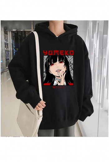 Anime Kakegurui Yumeko Kapşonlu Sweatshirt