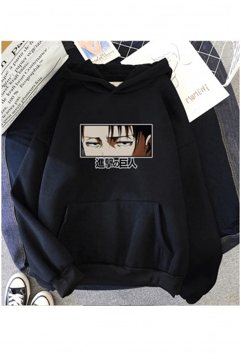 Anime Levi Face Kapşonlu Sweatshirt