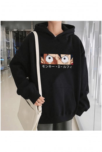Anime Luffy Eyes Kapşonlu Sweatshirt Anime Luffy Eyes Kapşonlu Sweatshirt
