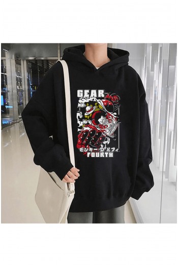 Anime Luffy Gear 4 Kapşonlu Sweatshirt Anime Luffy Gear 4 Kapşonlu Sweatshirt