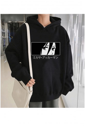 Anime Mikasa Eyes Kapşonlu Sweatshirt