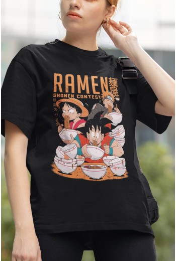 Anime Naruto Luffy Goku Ramen Tişört Anime Naruto Luffy Goku Ramen Tişört