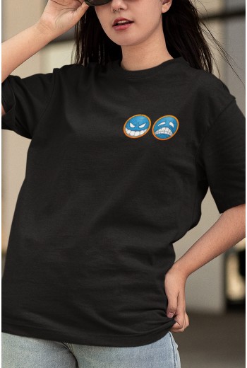 Anime One Piece Ace - Beyaz Sakal Ön - Arka Baskılı Tişört Anime One Piece Ace - Beyaz Sakal Ön - Arka Baskılı Tişört