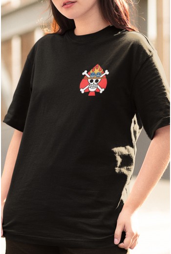Anime One Piece Ace Ön - Arka Baskılı Tişört Anime One Piece Ace Ön - Arka Baskılı Tişört