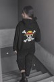 Anime One Piece Hasır Şapka Korsanları Ön - Arka Baskılı Kapşonlu Sweatshirt