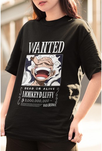Anime One Piece Luffy Gear 5 Wanted Tişört