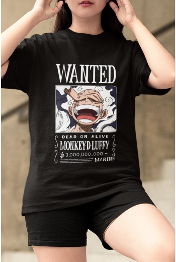 Anime One Piece Luffy Gear 5 Wanted Tişört Anime One Piece Luffy Gear 5 Wanted Tişört