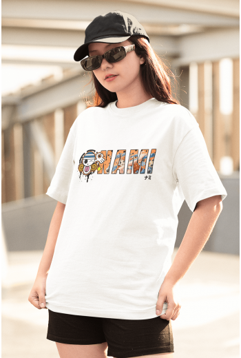 Anime One Piece Nami Logo Beyaz Tişört