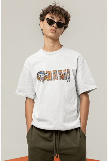 Anime One Piece Nami Logo Beyaz Tişört