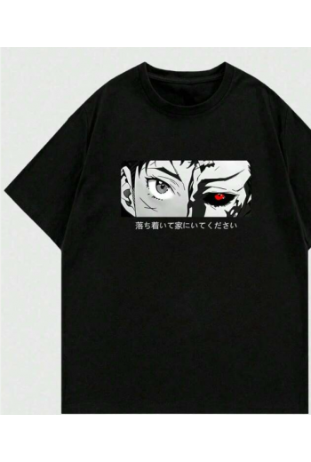 Anime Red Eyes Siyah T-shirt Anime Red Eyes Siyah T-shirt