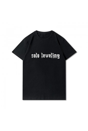Anime Solo Leveling Yazılı Siyah T-shirt