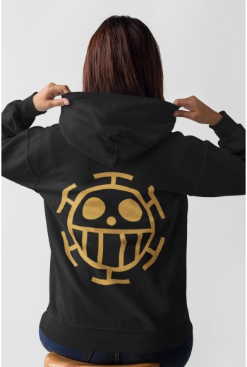 Anime Trafalgar Law Kalp Korsanları Ön - Arka Baskılı Kapşonlu Sweatshirt