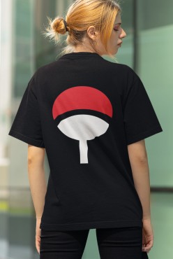 Anime Uchiha Logo Ön - Arka Baskılı Tişört Anime Uchiha Logo Ön - Arka Baskılı Tişört