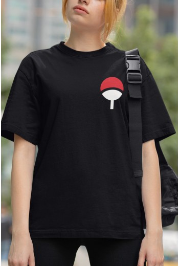 Anime Uchiha Logo Ön - Arka Baskılı Tişört Anime Uchiha Logo Ön - Arka Baskılı Tişört