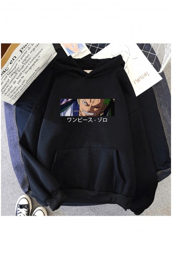 Anime Zoro Face Kapşonlu Sweatshirt