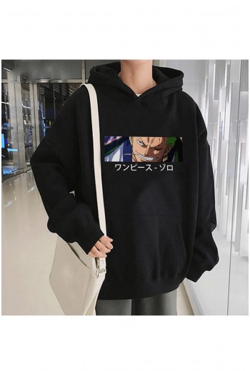 Anime Zoro Face Kapşonlu Sweatshirt Anime Zoro Face Kapşonlu Sweatshirt