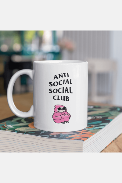 Anti Social Club Yazılı Kupa Bardak