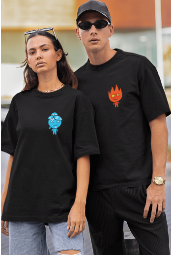 Ateş ve Su Sevgili/Çift/Arkadaşlık 2'li Tişört Seti