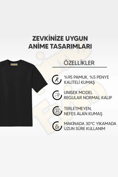 Attack On Titan Flowers Siyah T-shirt