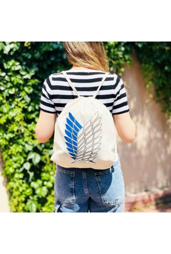 Anime Attack on Titan Keşif Birliği Logo Bez Sırt Çantası Anime Attack on Titan Keşif Birliği Logo Bez Sırt Çantası